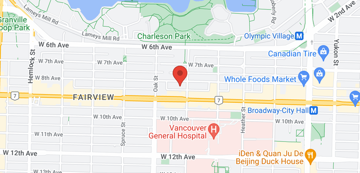 map of 102 910 W 8TH AVENUE